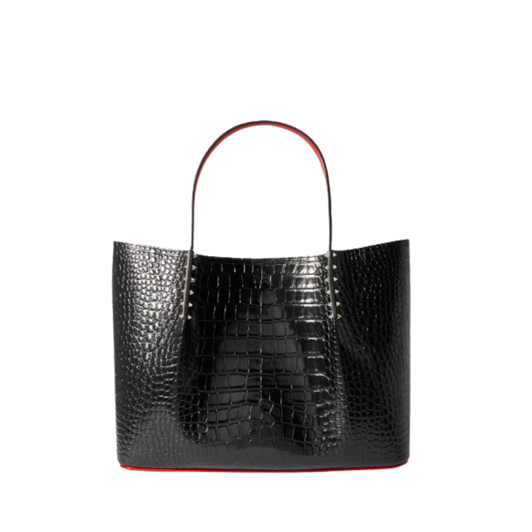 Christian Louboutin Cabarock Large Gloss Croc embossed Tote Bag