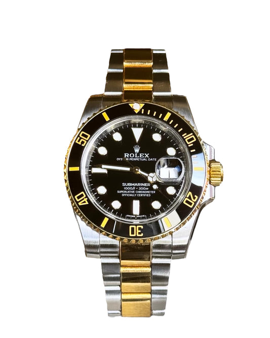 Rolex Submariner Two Tone Black Dial Pre Owned